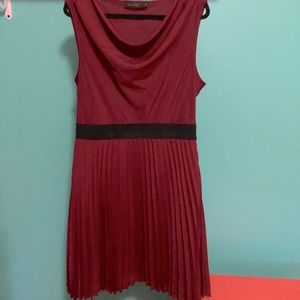 The Limited Cowl-Neck Pleated Red Dress